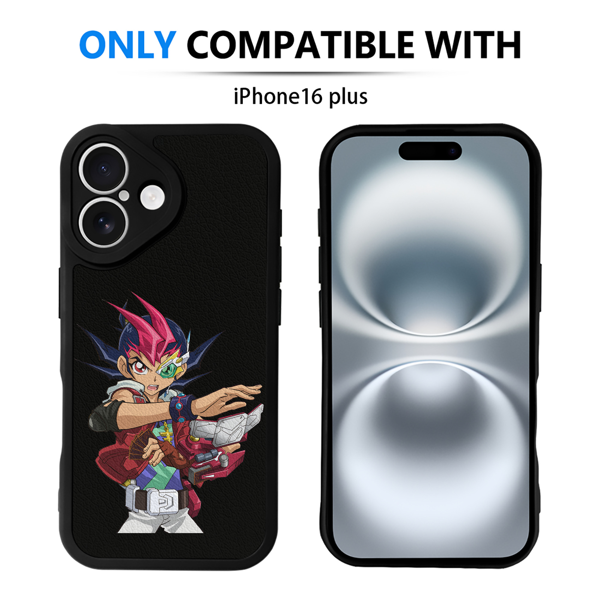 （画像用） 遊☆戯☆王 Yu-Gi-Oh! 【iPhone 16シリーズ対応】シリコンスマホケース（レザー調） 材質：シリコン